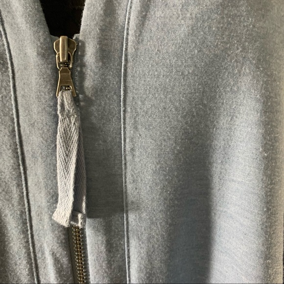 LOGO Lori Goldstein Blue Lace Back Zip Cardigan - Picture 6 of 11